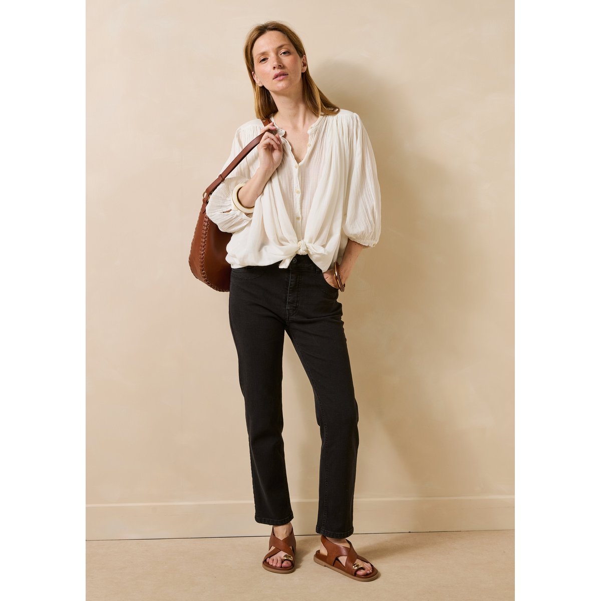 Jean slim en coton biologique dark black, LA FEE MARABOUTEE