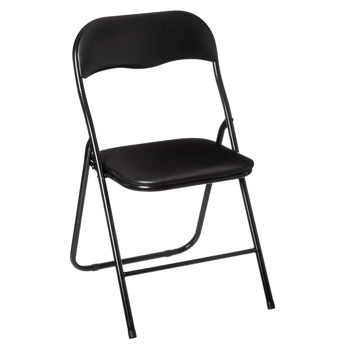 Lot de 6 chaises pliantes en PVC noir, TOILINUX