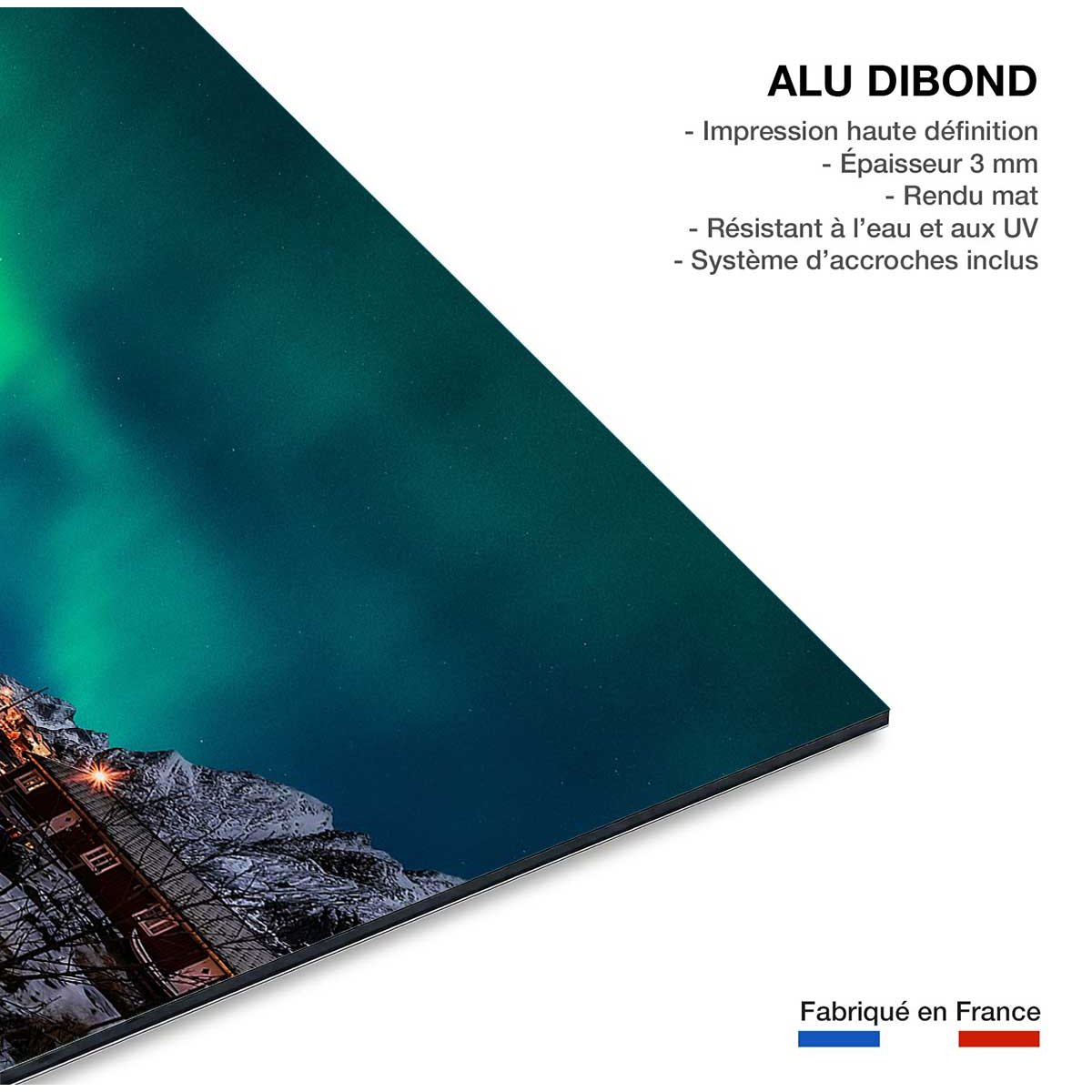 Tableau paysage passerelle borealis tableau alu dibond, HEXOA