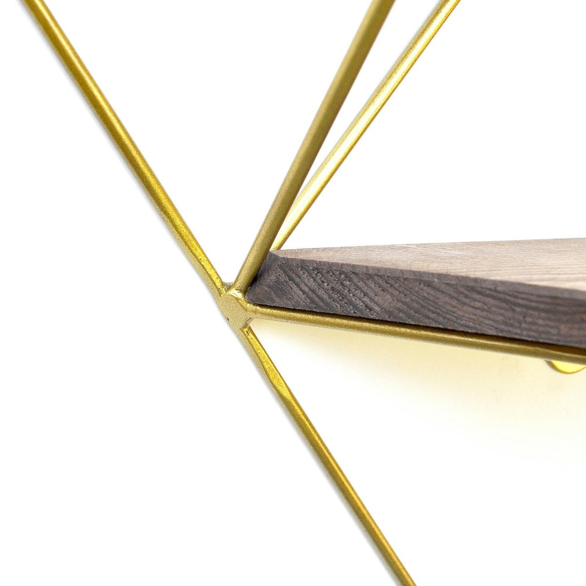 Etagère murale en bois et métal doré - forme triangle SITIA bois naturel, PIER IMPORT