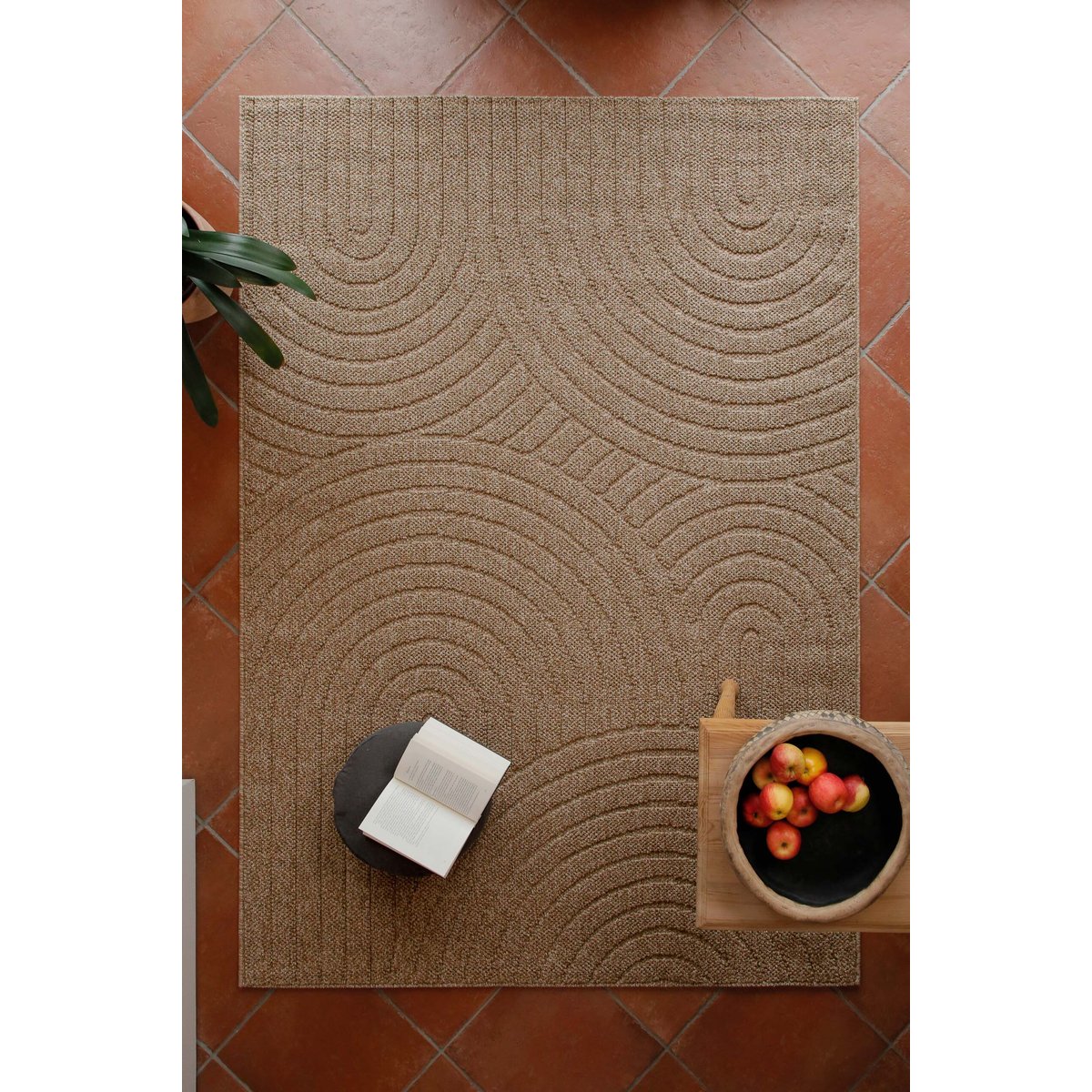 Tapis intérieur extérieur, effet relief , Monoq naturel, WECON HOME