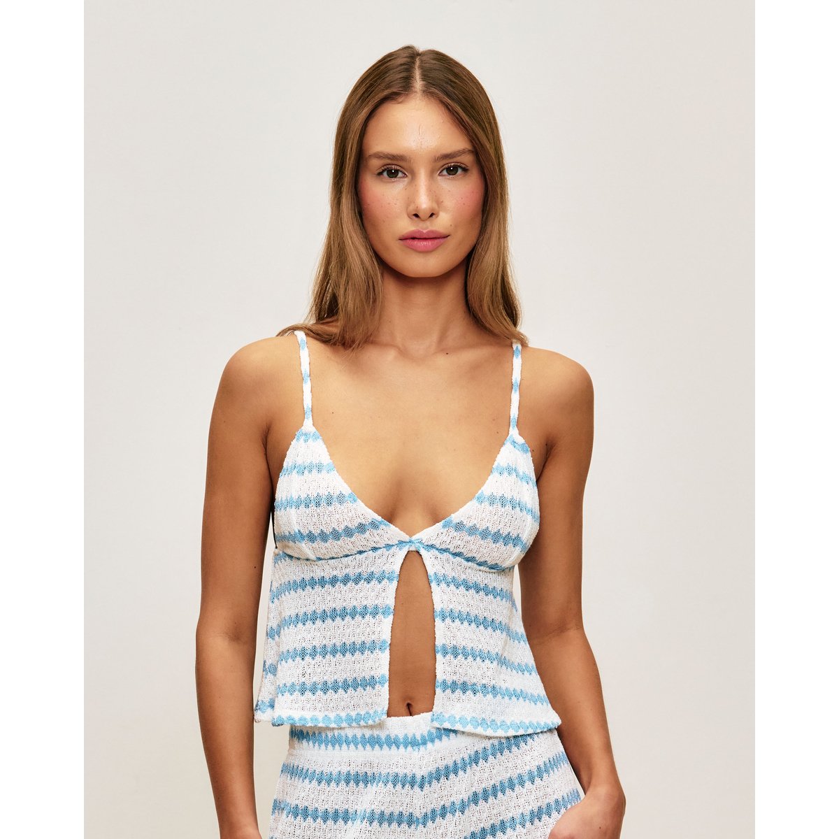 Débardeur en crochet à rayures STRIPECROCHELI bleu, UNDIZ