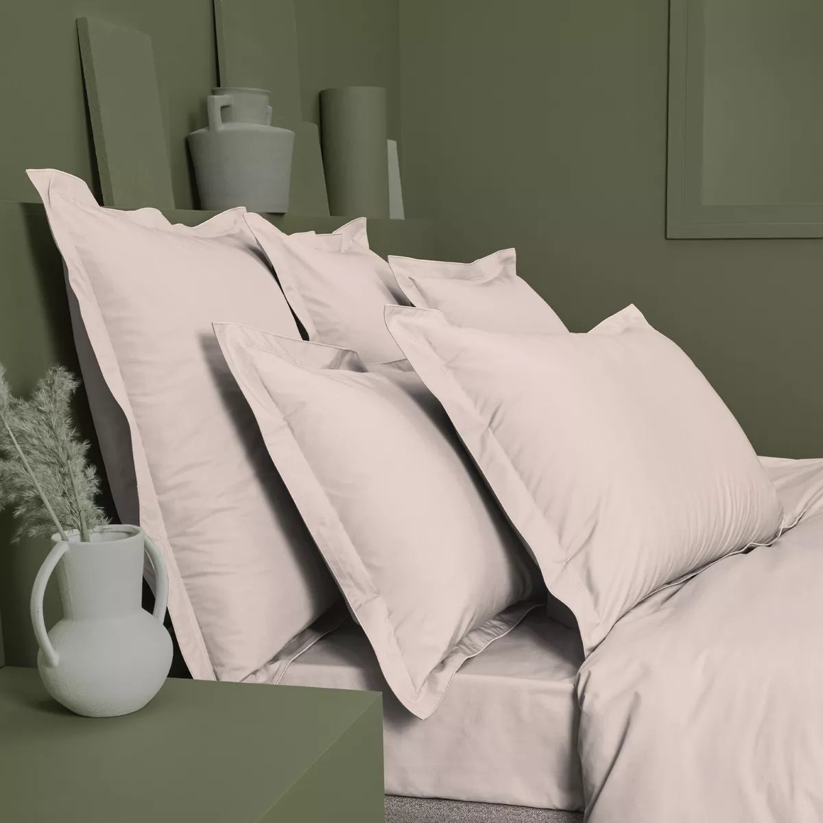 Drap housse b40 percale de coton Olana petale, GARNIER THIEBAUT