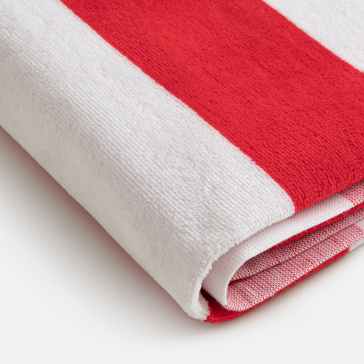 Strandlaken fluweel 420 g, Hendaye rood/wit, LA REDOUTE INTERIEURS