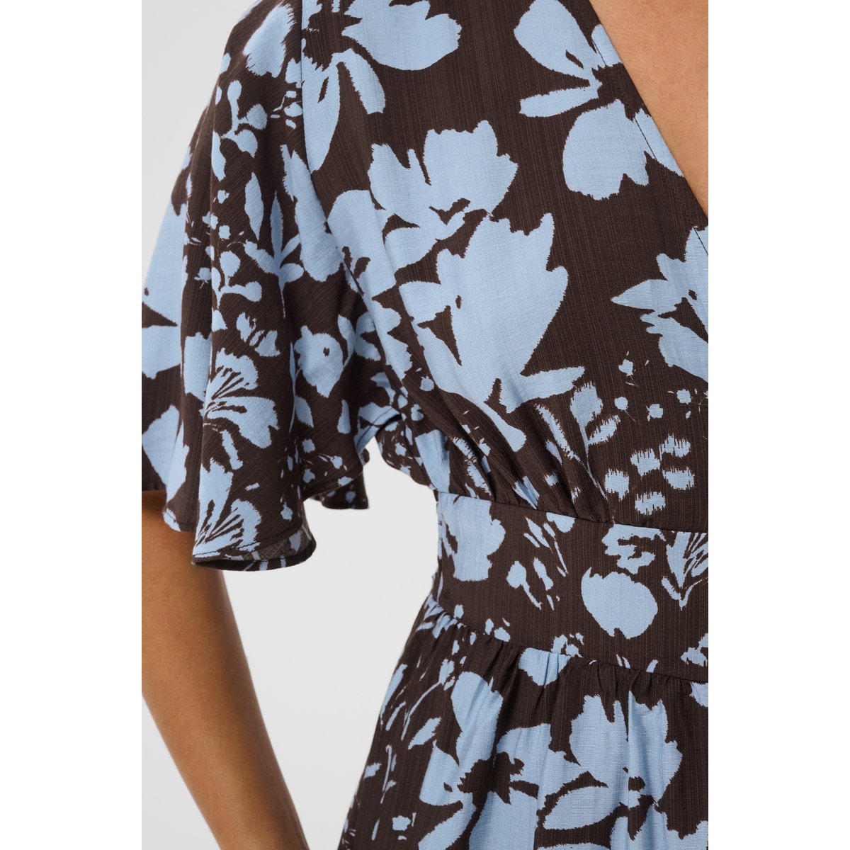 Robe marron coffee bean/blue fog flower, KAFFE