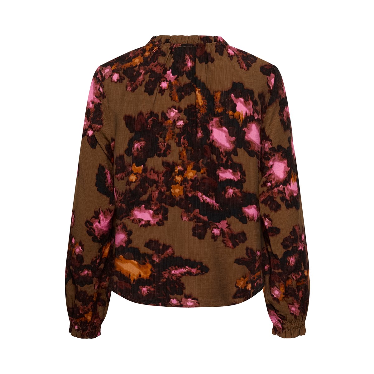 Blouse à manches longues marron rose brown/pink flower, CULTURE