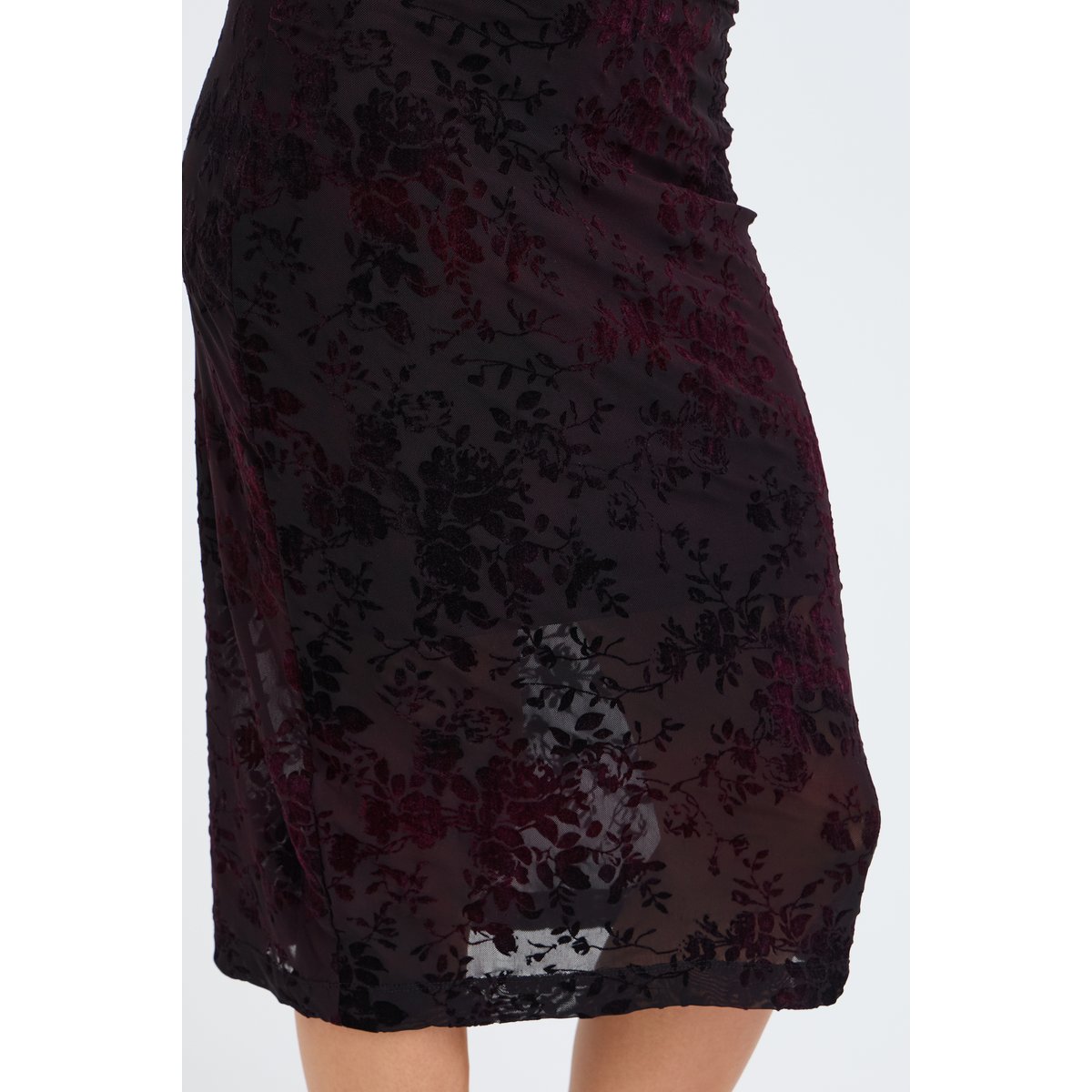 Jupe décontractée marron fudge/black floral mesh, B.YOUNG