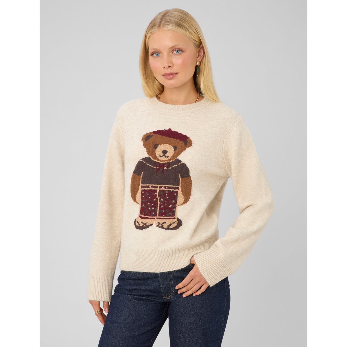 Pull jacquard brown, BZB
