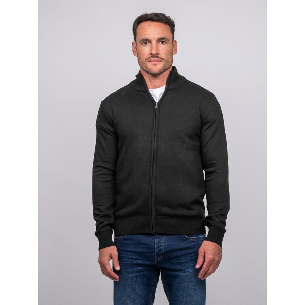 Gilet Zippé Col Montant Lamelvin noir, RITCHIE