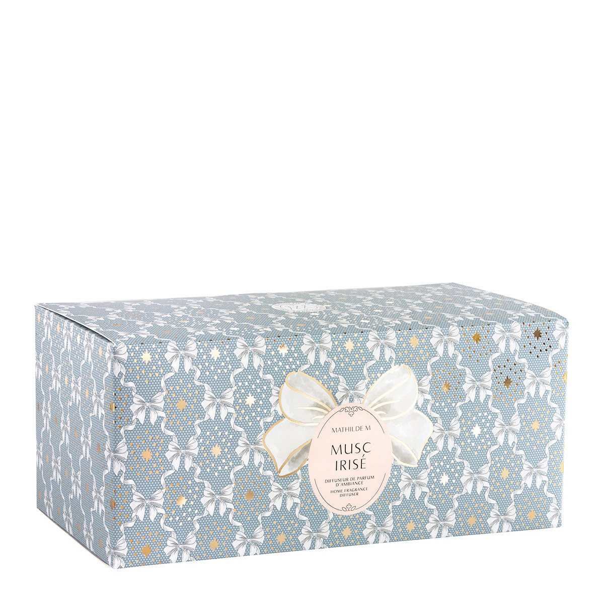 Diffuseur de parfum soliflore Musc Irisé RUBANS DE FÊTE transparent, MATHILDE M