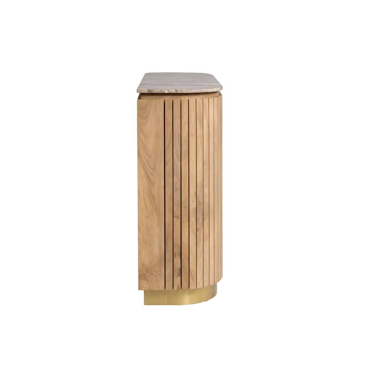 Bar en marbre et bois de manguier CYRÈNE bois clair, MADE IN MEUBLES