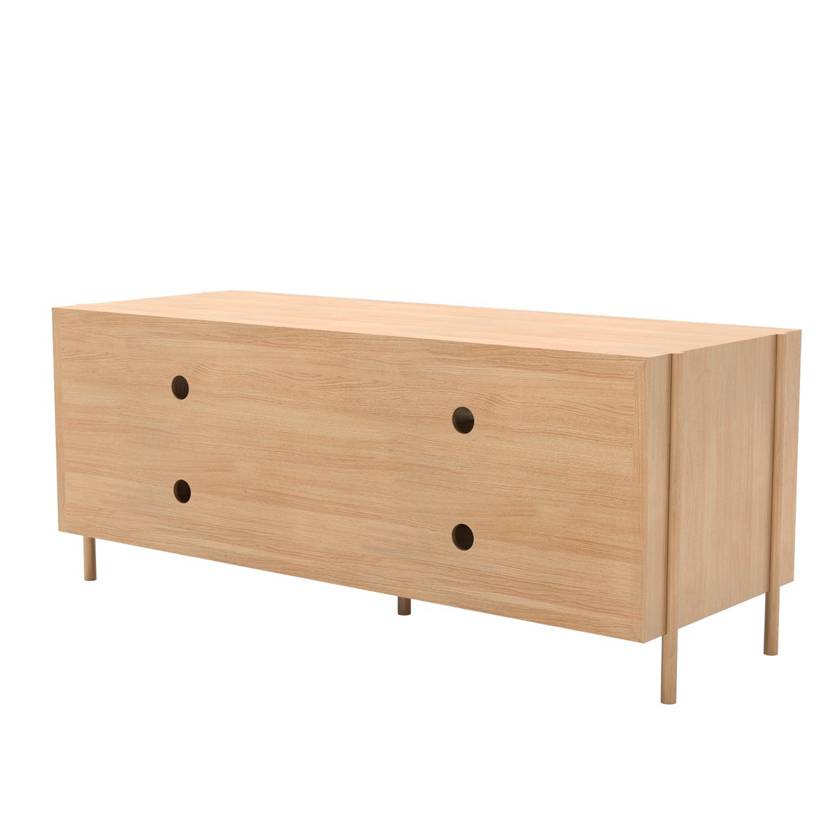 Buffet en chêne avec portes en métal, GABIN gris ardoise, HARTO