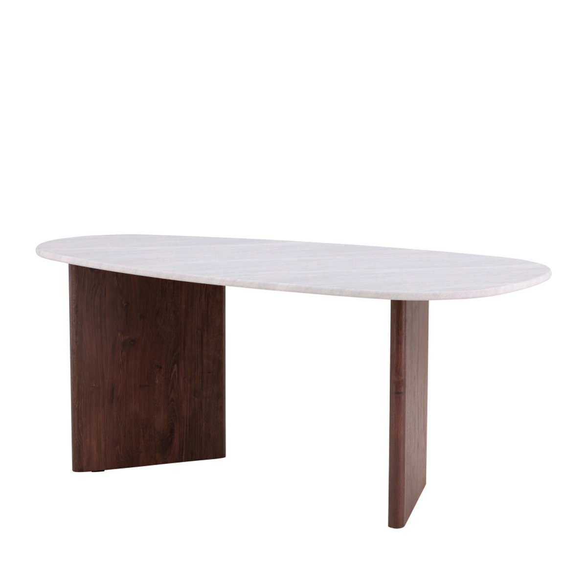 Table à manger 8 personnes organique effet marbre- GRONVIK gris clair, VENTURE HOME