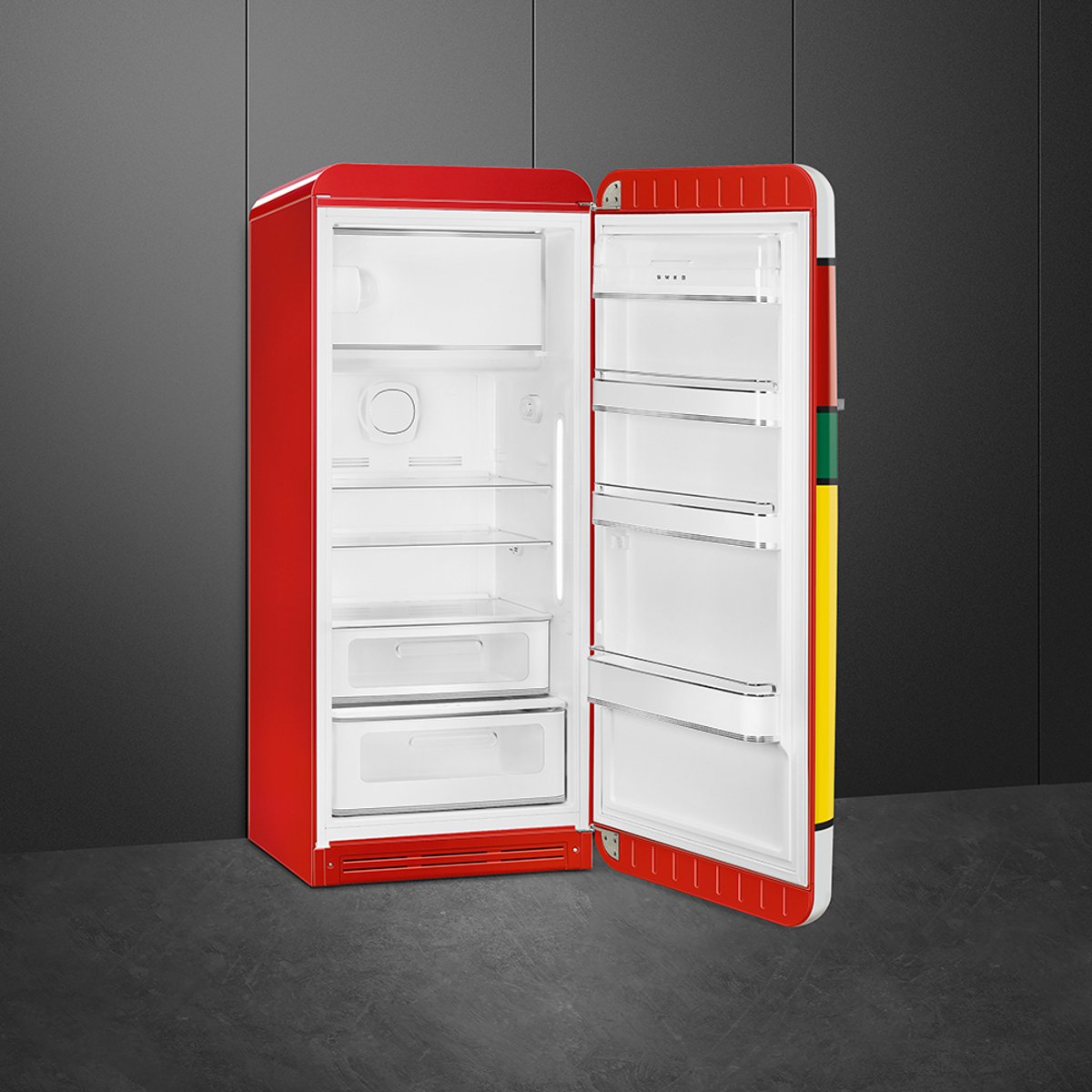 Réfrigérateur 1 porte poignée à gauche FAB28 multicouleur brillant, SMEG