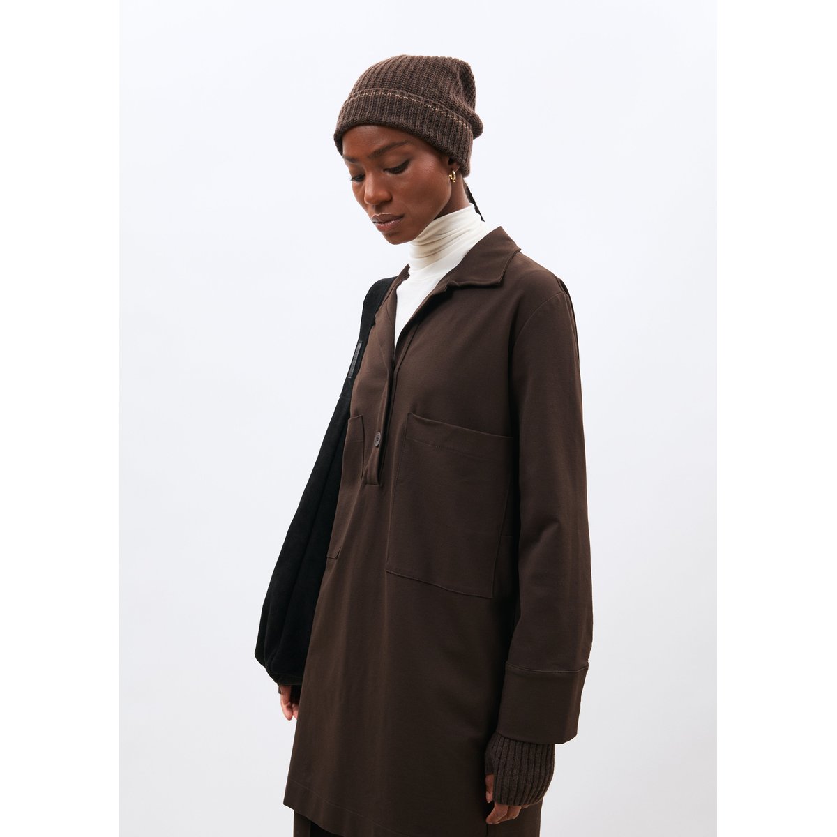 Bonnet en maille chocolat, HUMILITY
