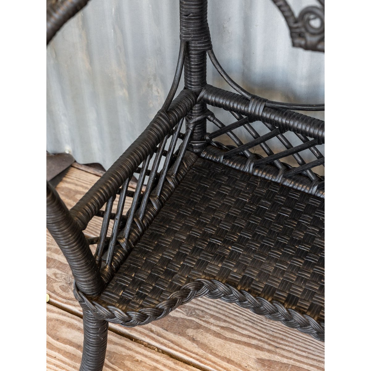 Étagère en rotin noir Gaëlle N°1467 - Bon état noir, DEBONGOUT