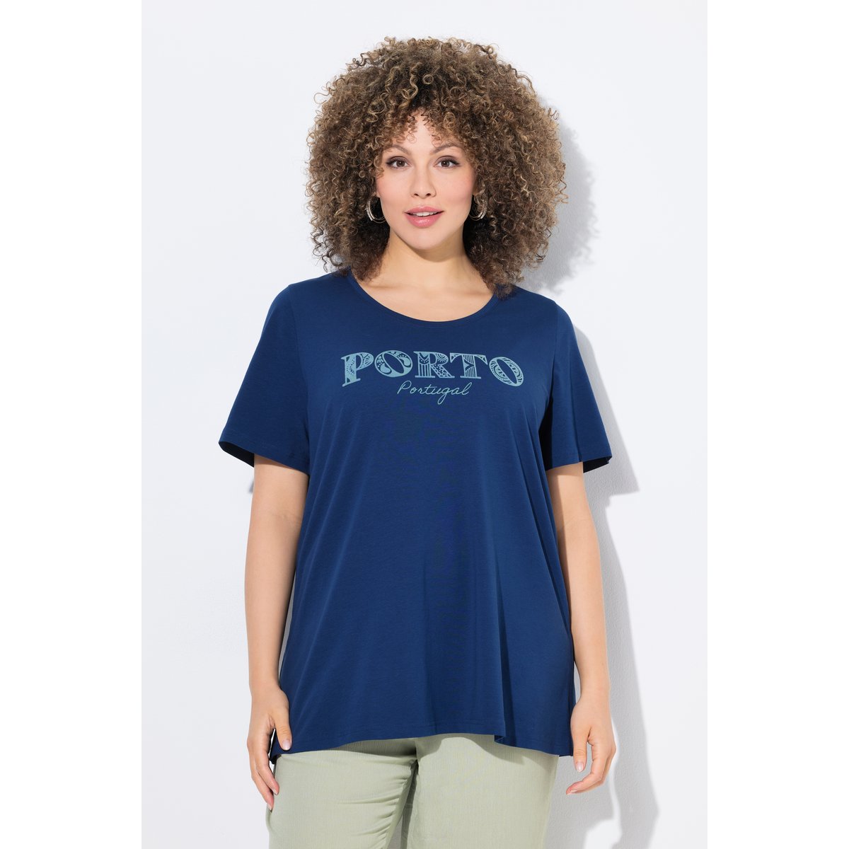 T-shirt à manches cloche bleu foncé, ULLA POPKEN