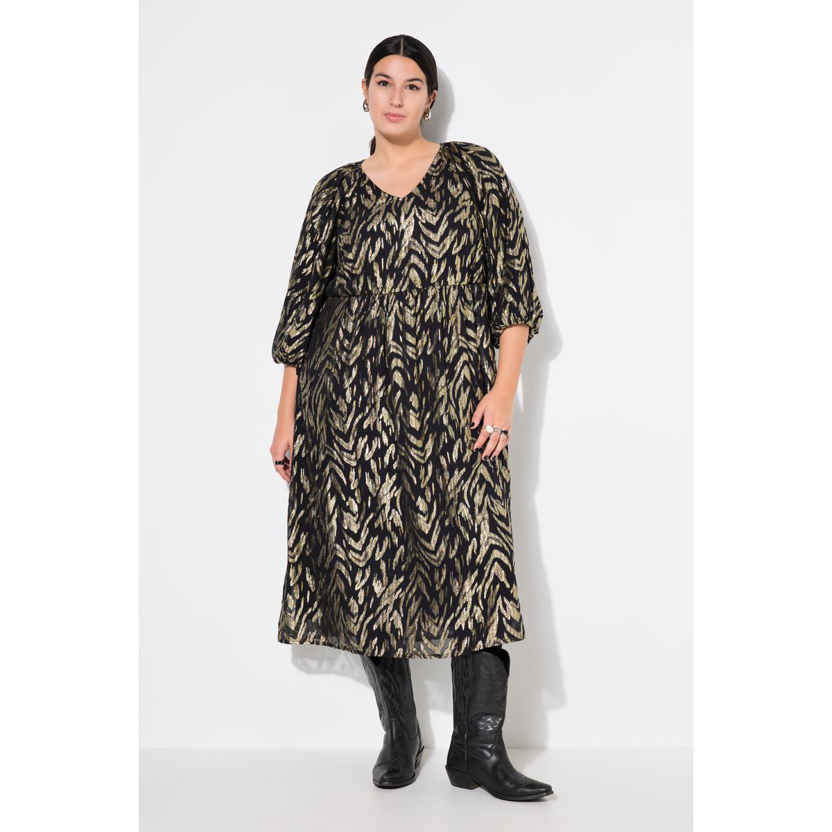 Robe maxi coupe trapèze noir, STUDIO UNTOLD