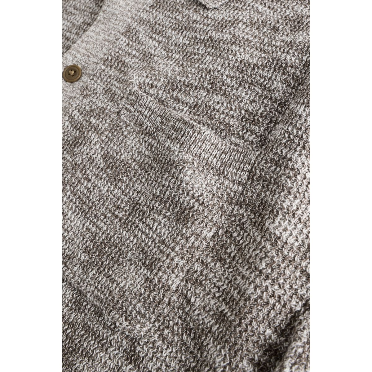 Polo boutonné en maille à manches courtes gris chiné, NEXT