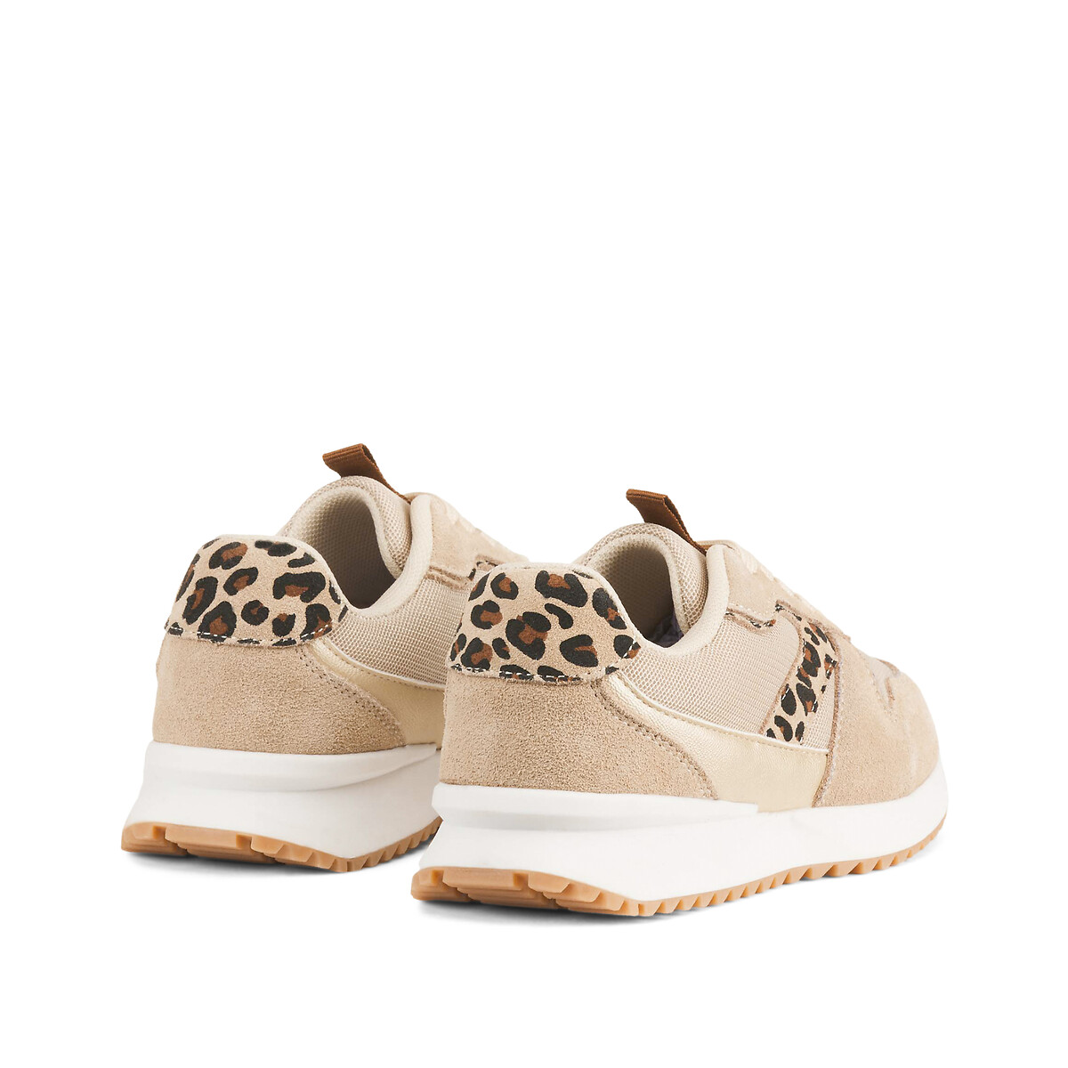 Kids Running Trainers with Leopard Print Detail ecru , LA REDOUTE COLLECTIONS