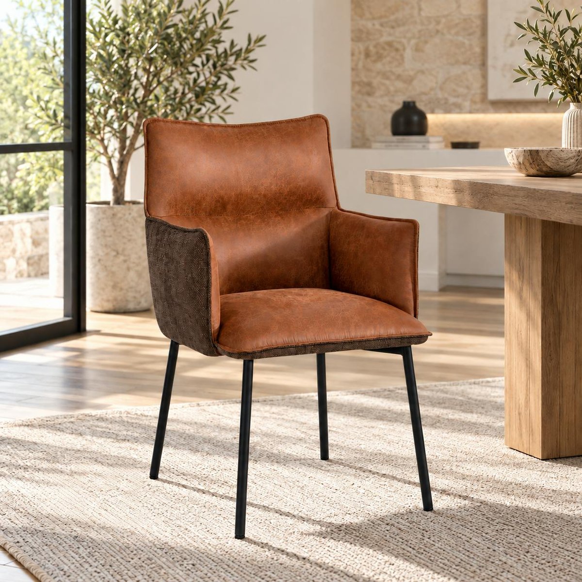 Chaise de table avec accoudoirs (lot de 2) KERALA marron, PIER IMPORT