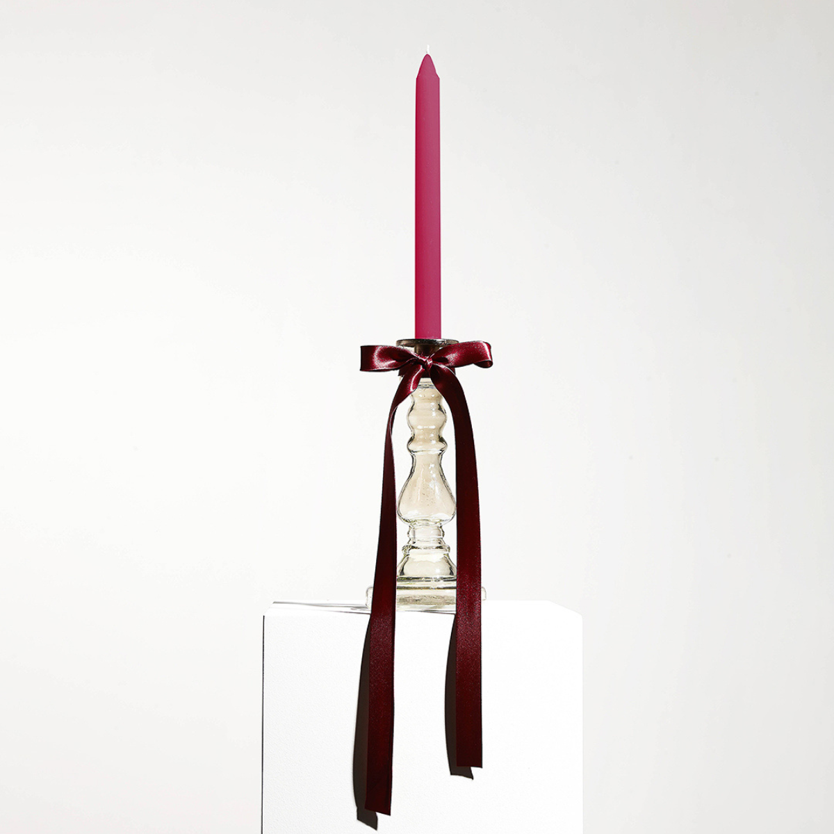 Bougeoir décoratif en verre H22 transparent, SIA DECO