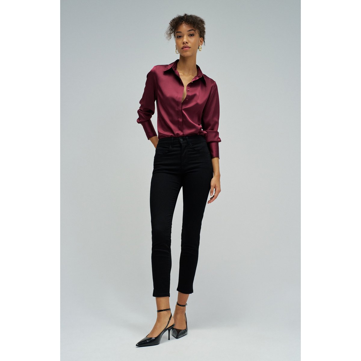 JEAN FAITH PUSH IN CROPPED SKINNY noir, SALSA JEANS