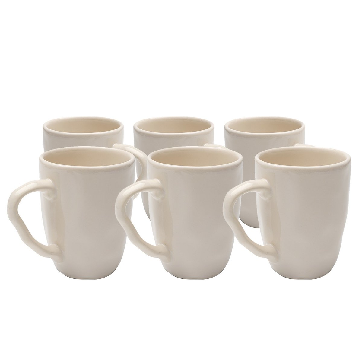 Lot de 6 mugs en faïence, ORGANIC crème, KARE DESIGN