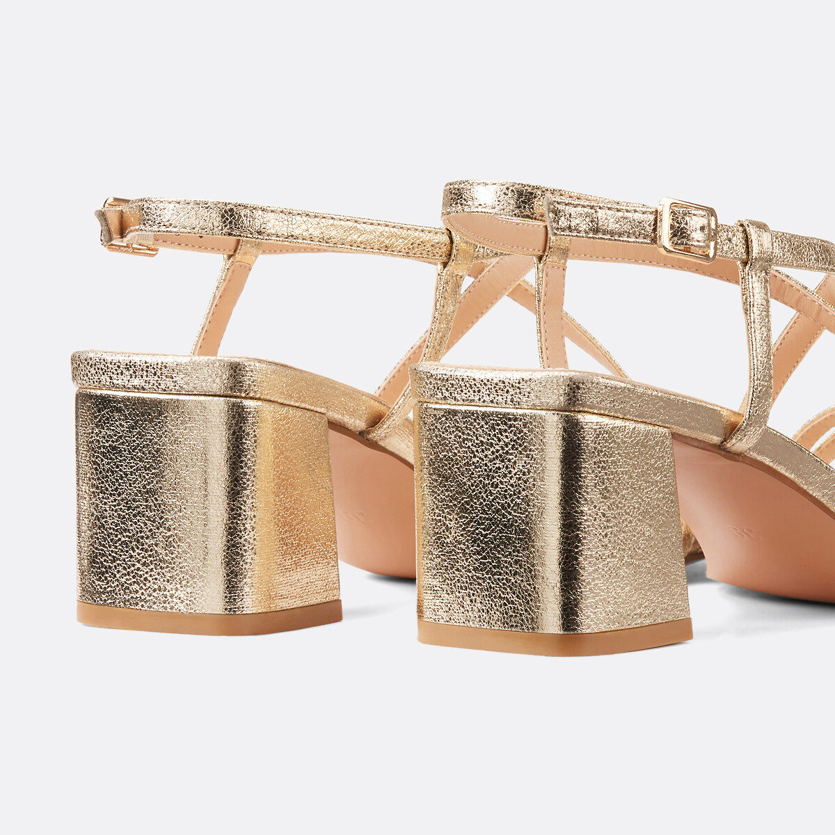Sandaletten in Metallic-Optik goldfarben, LA REDOUTE COLLECTIONS
