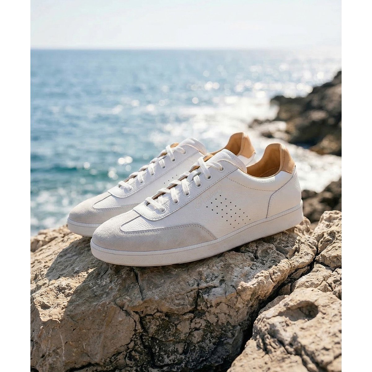 Sneakers cuir TOM blanc, FINSBURY