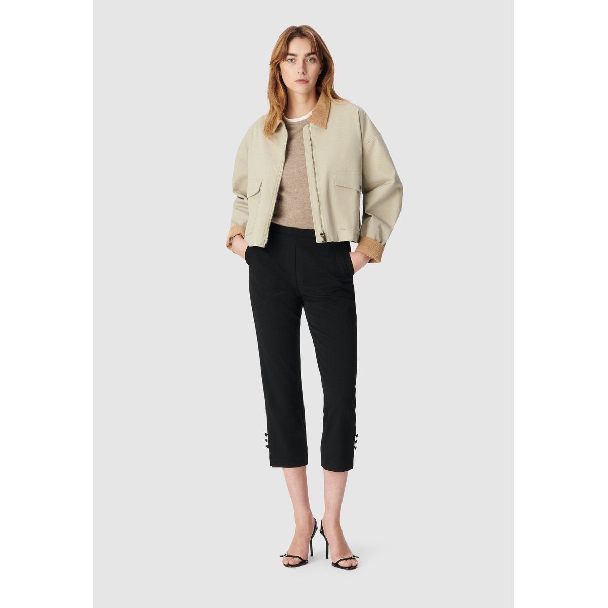 Pantalon longueur mi-mollet noir, IKKS