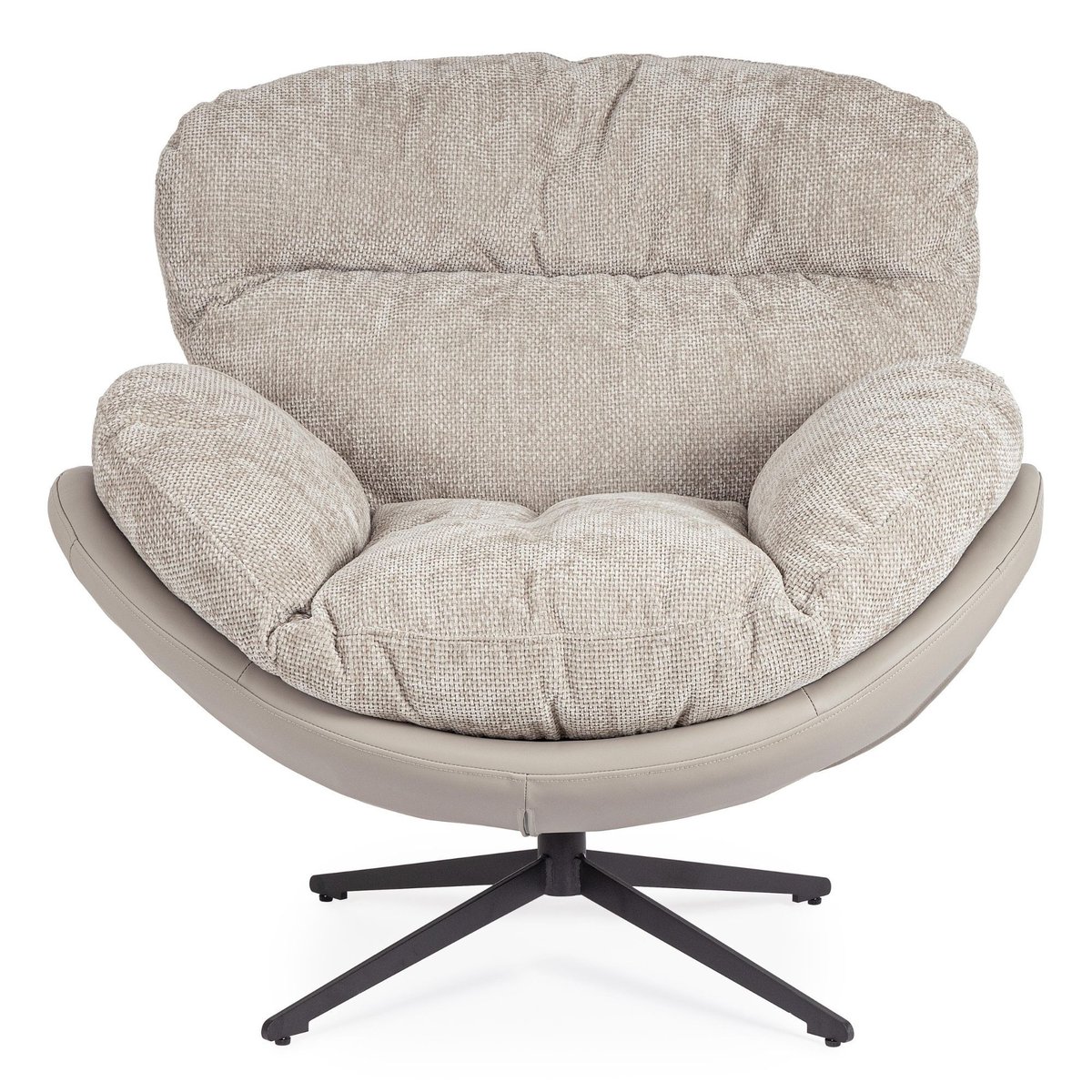 Fauteuil relax pivotant tissu/simili gris/taupe - NINO gris, HELLIN, DEPUIS 1862