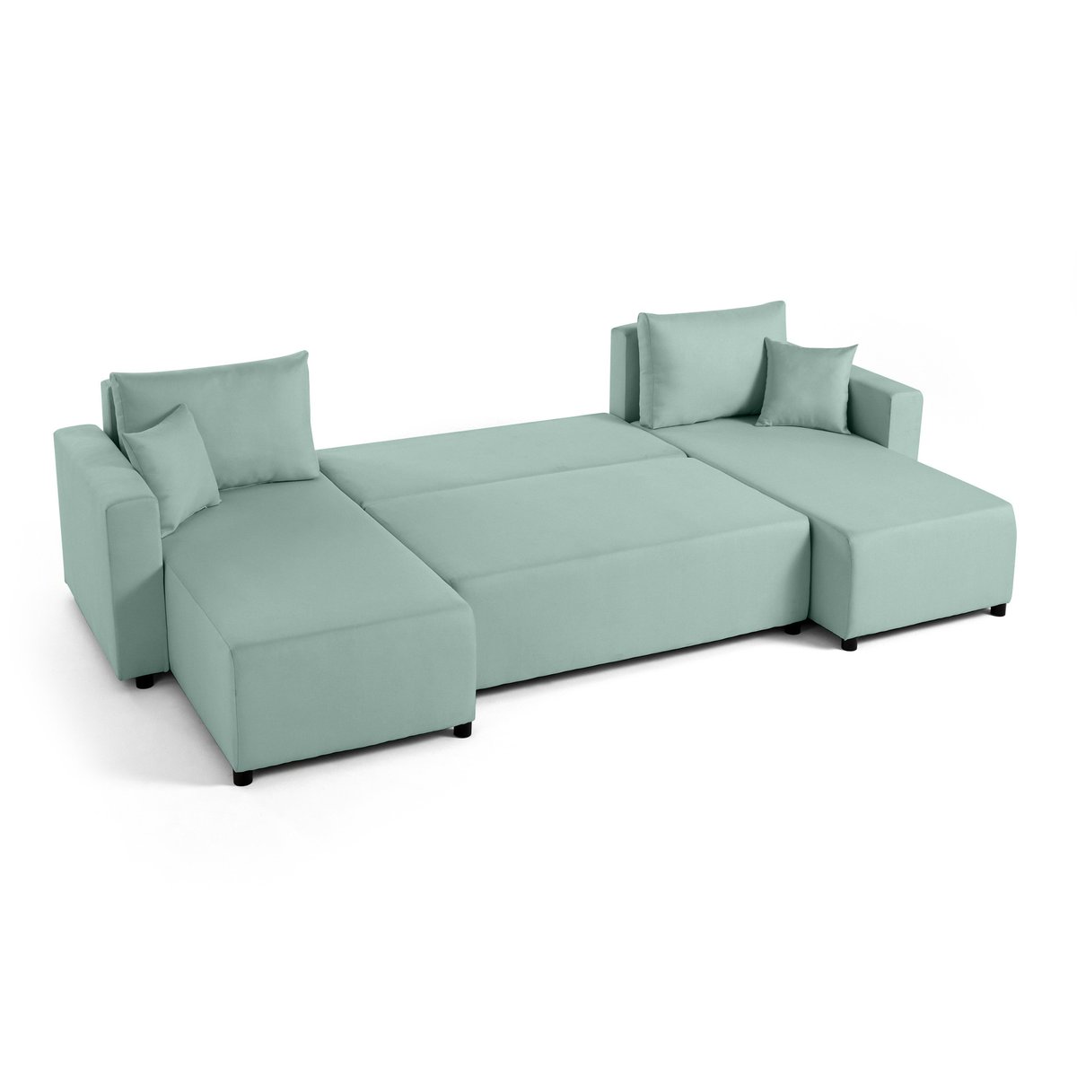 Canapé Panoramique Convertible 7 places - REGALA bleu ciel, BEST MOBILIER