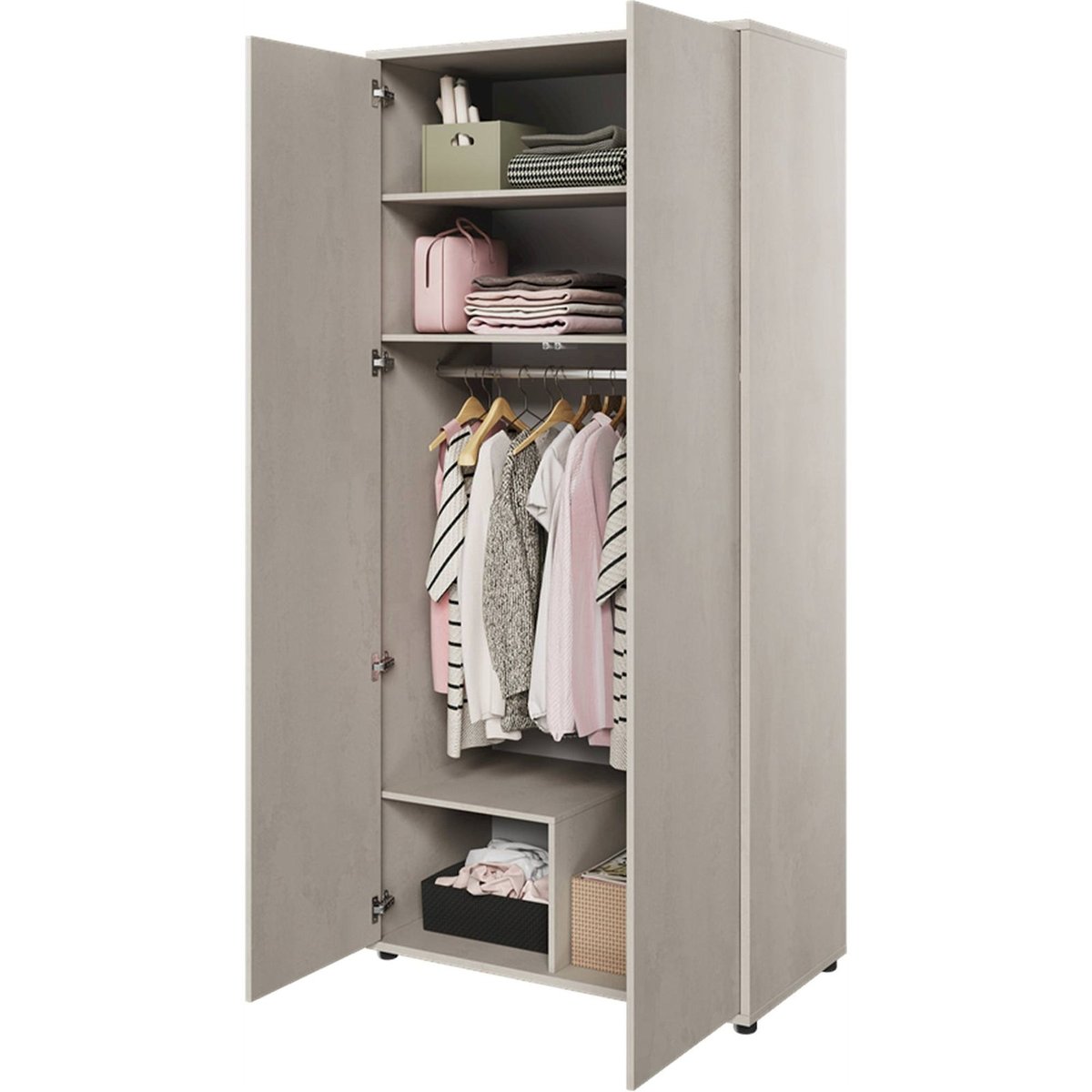 Armoire 2 portes en bois collection TEEN FLEX silk flou, RECOLLECTION