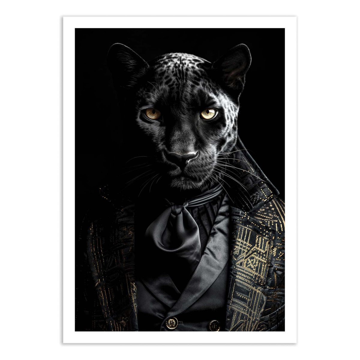 Affiche d'art - Black Panther Wild Suits - Philippe Hugonnard couleur unique, WALL EDITIONS