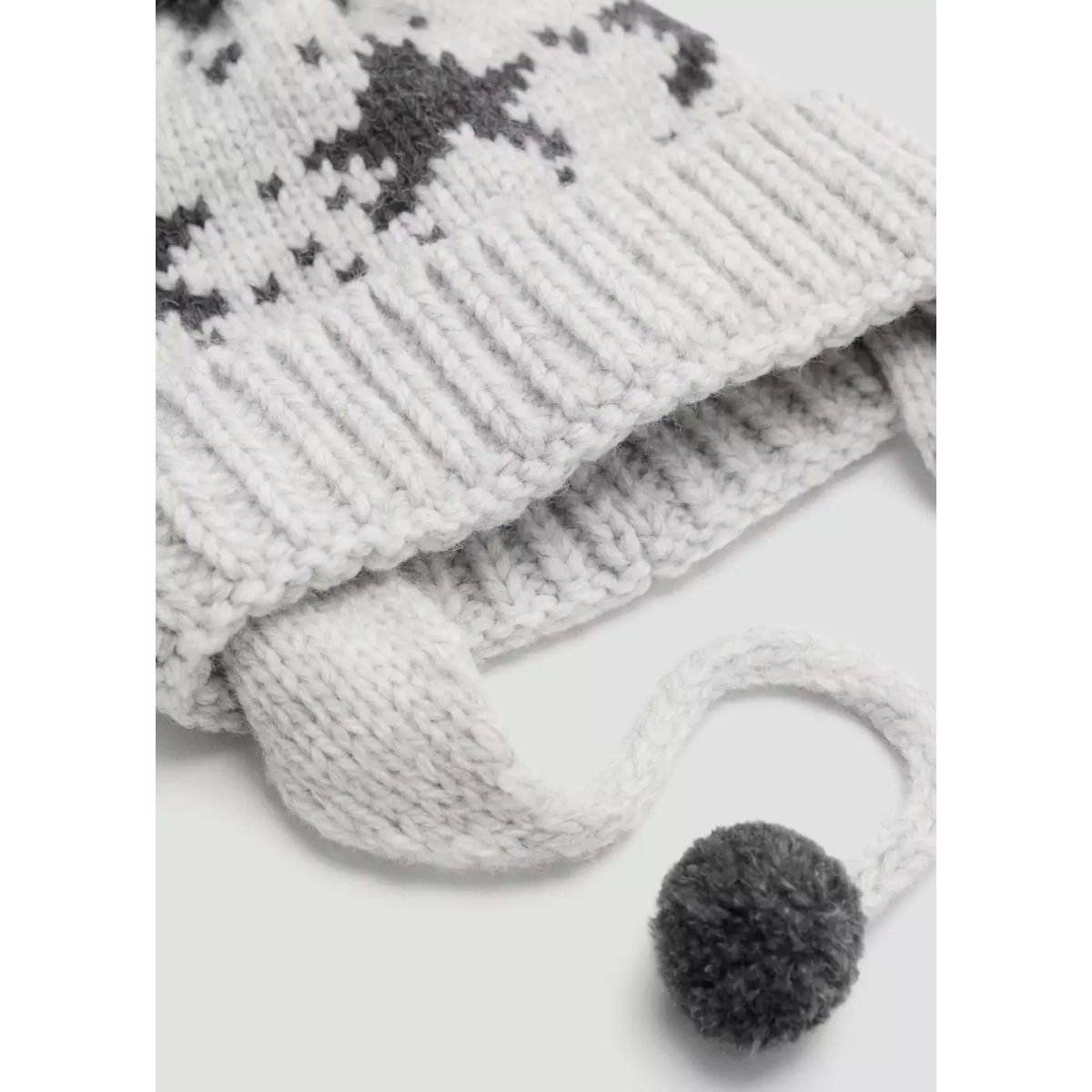 Bonnet en maille étoiles gris, MANGO BABY