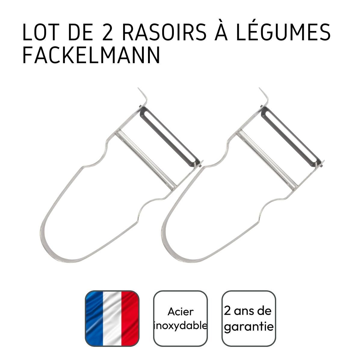 Lot de 2 rasoirs à légumes Castor inox, FACKELMANN