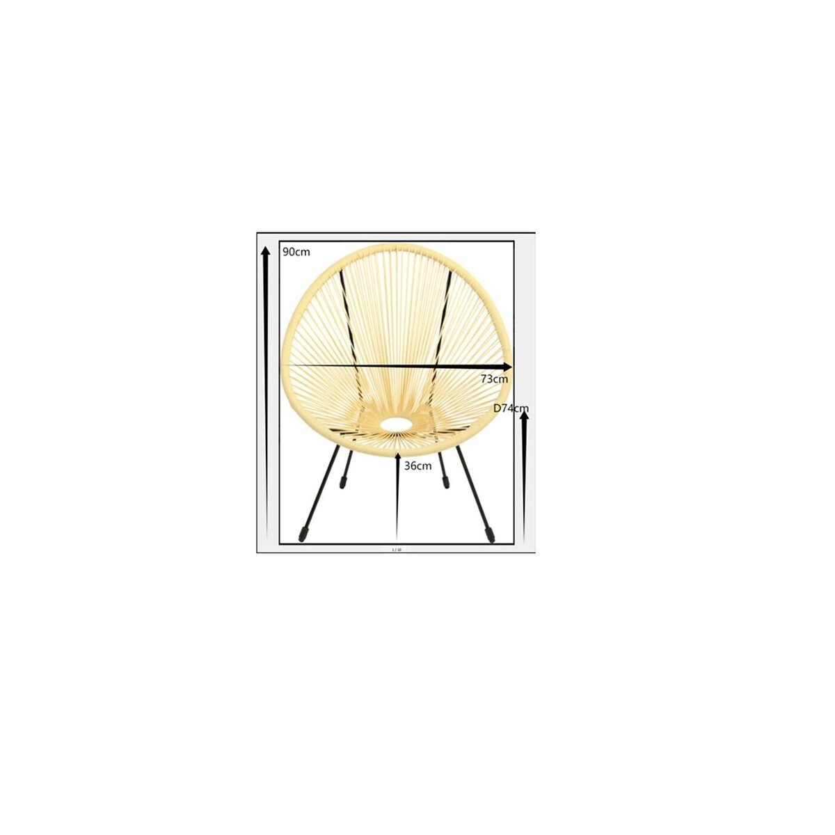 Fauteuil Acapulco jaune clair jaune, KARE DESIGN