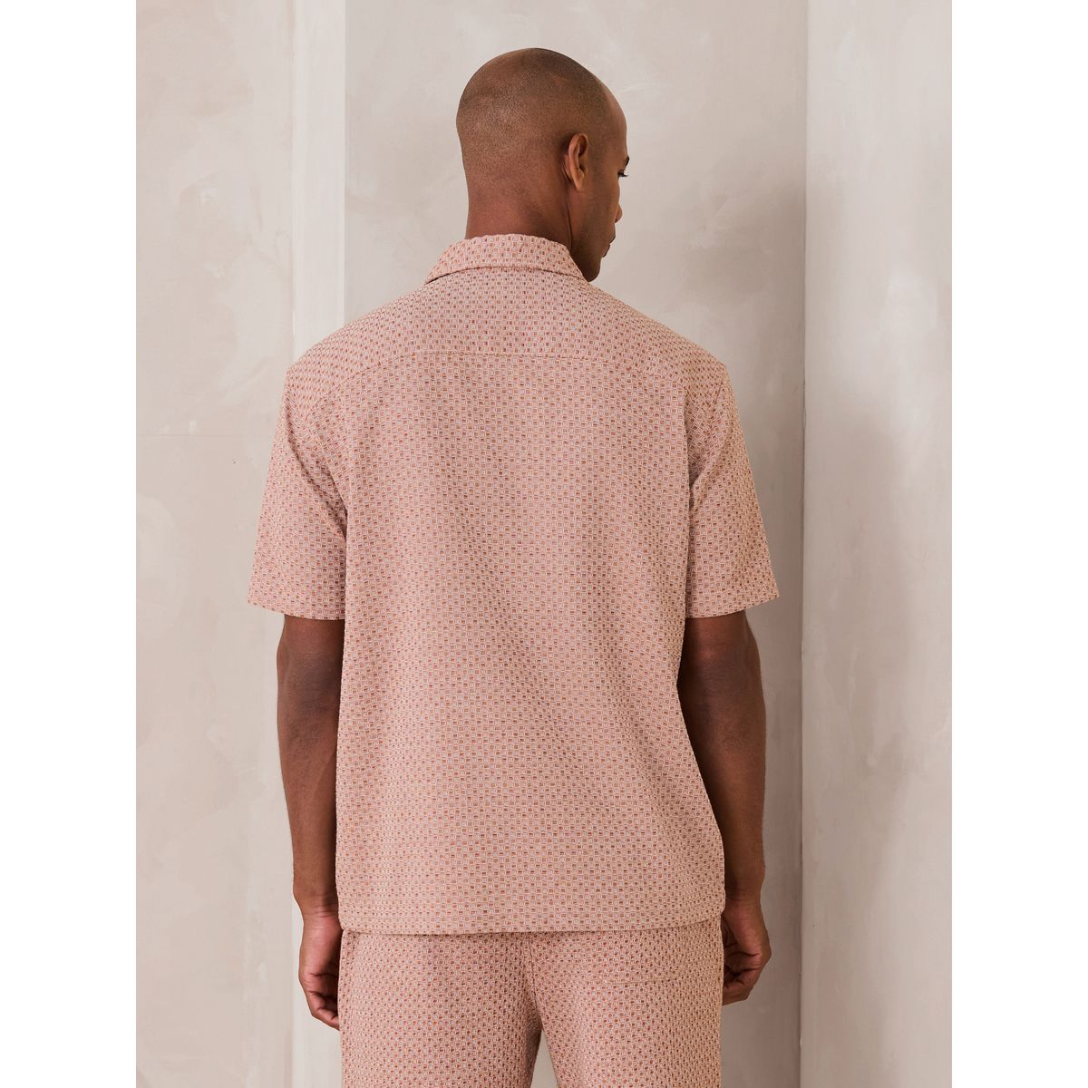 Chemise à manches courtes en tissu gaufré marron rouille, NEXT