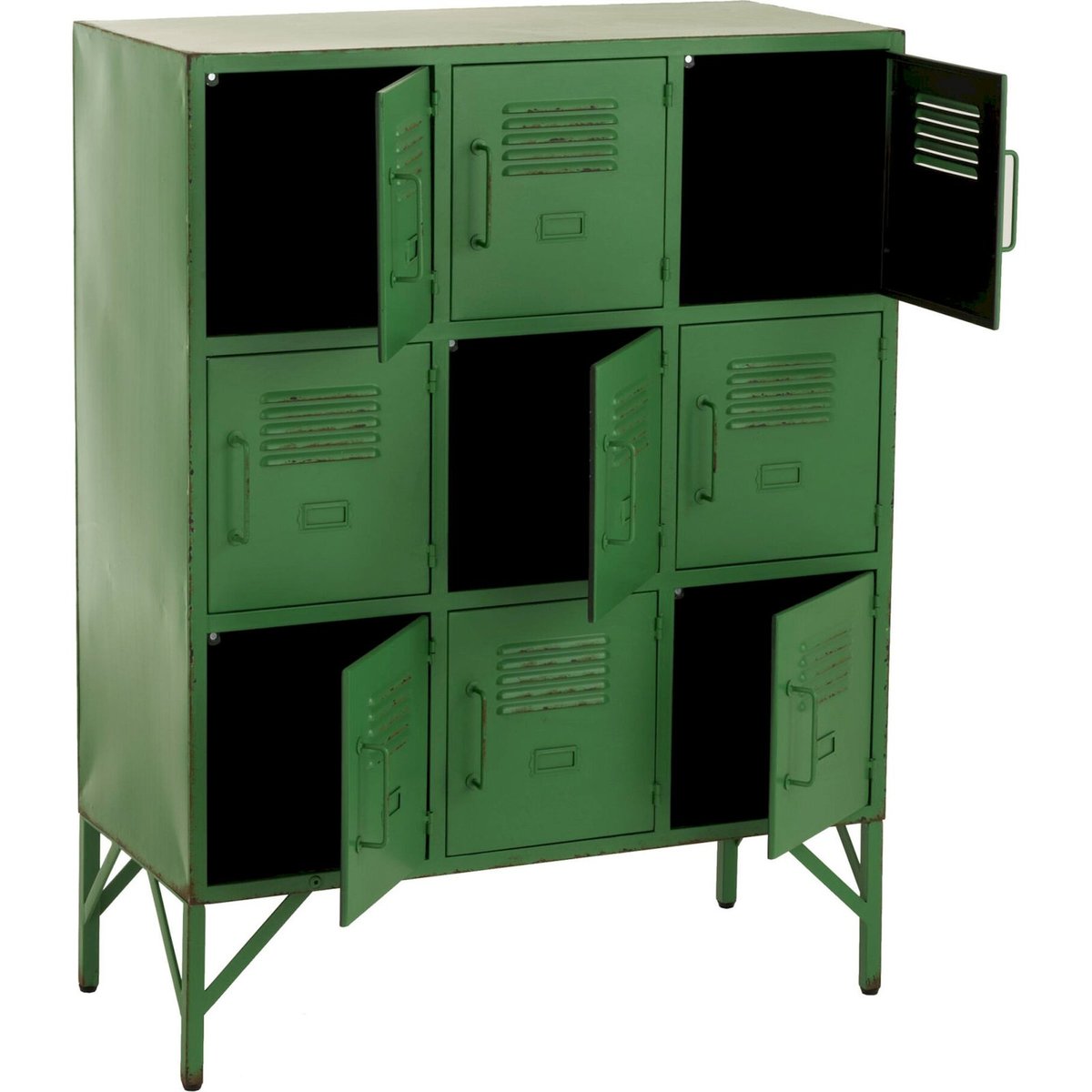 Armoire métal 9 portes style industriel vert, RECOLLECTION