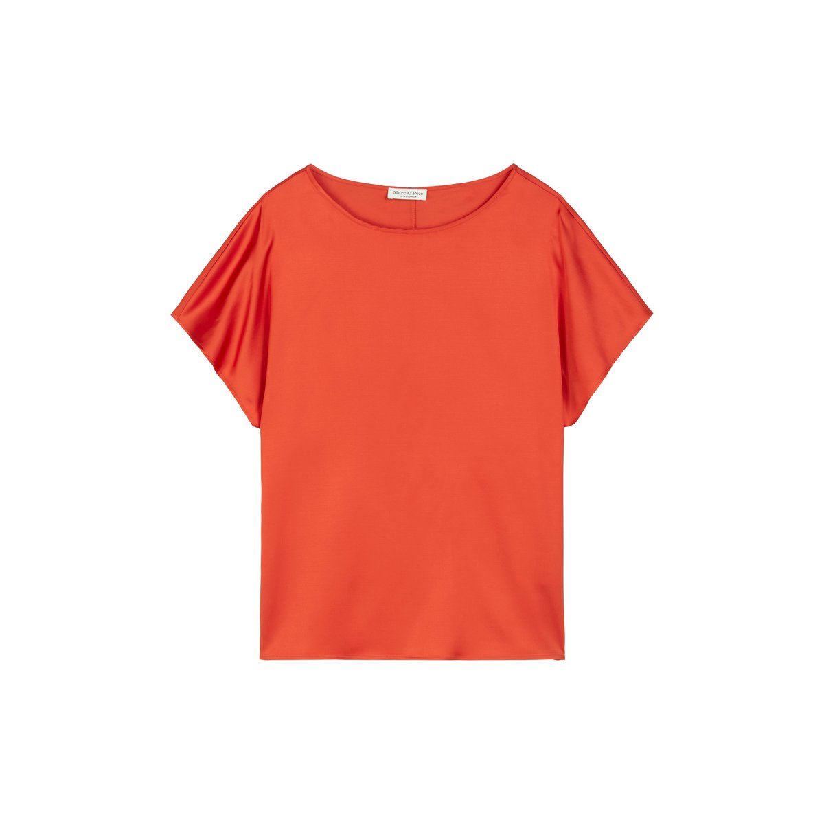 Chemisier régulier en satin stretch de viscose rouge, MARC O'POLO