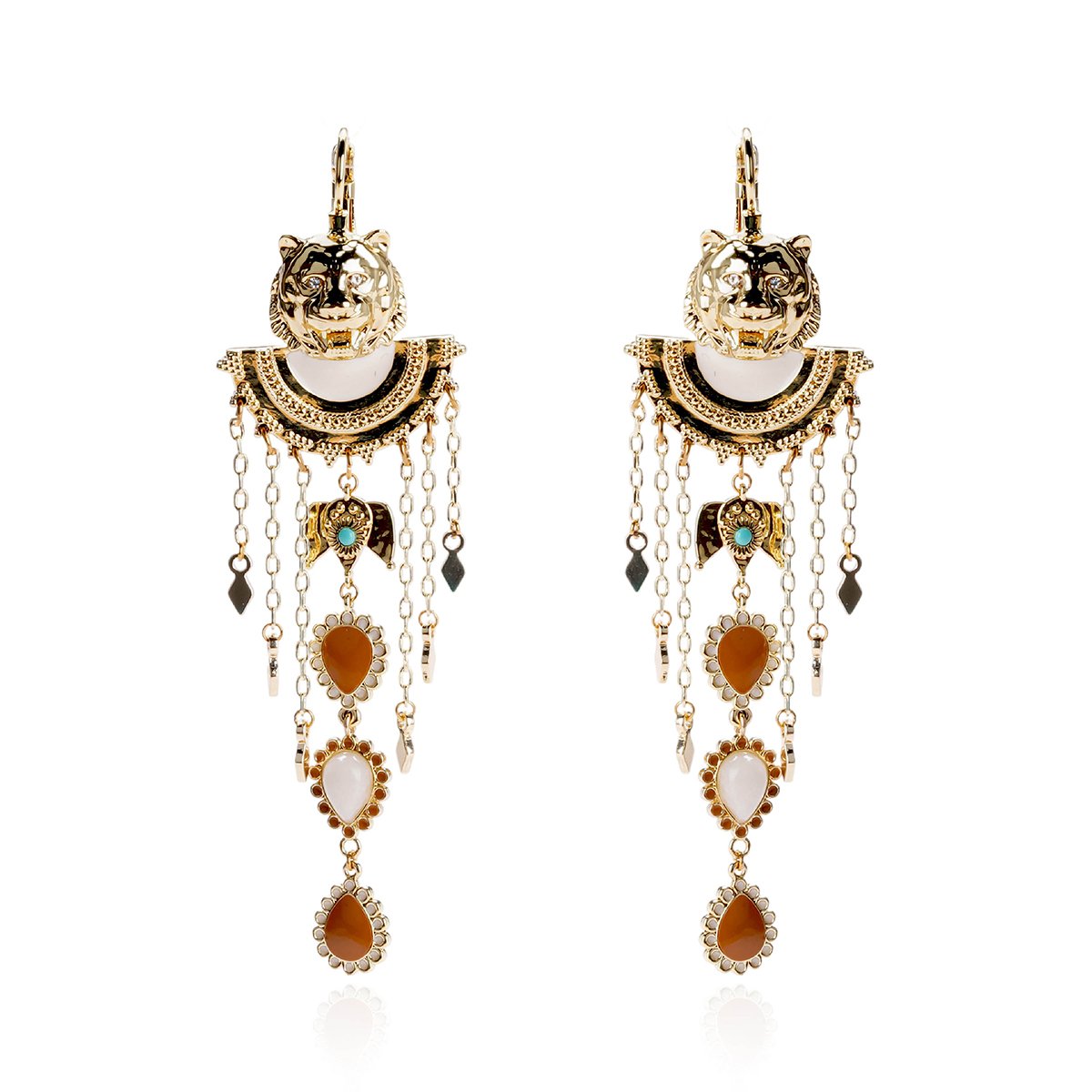 Boucles d'oreilles pendantes charms ROSS blanc, HIPANEMA