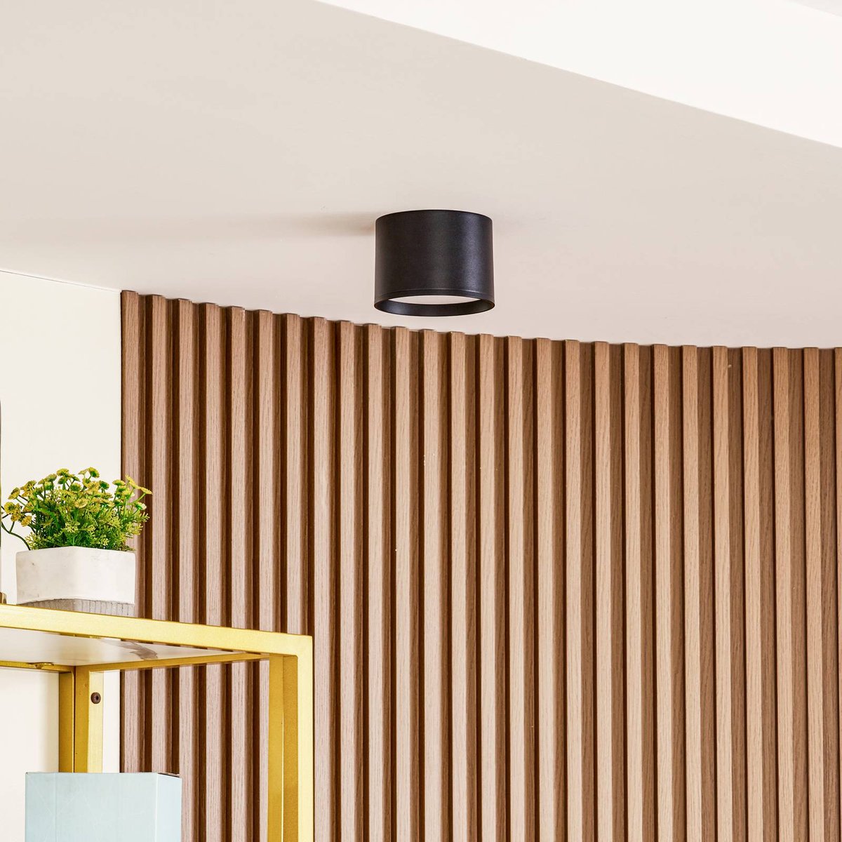 Plafonnier en aluminium moderneLED, Nivoria noir, LINDBY