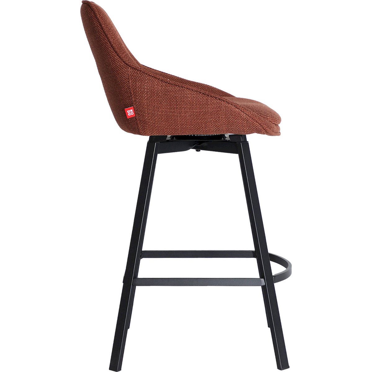 Tabouret de bar collection VACIO en acier rouge foncé et noir, RECOLLECTION