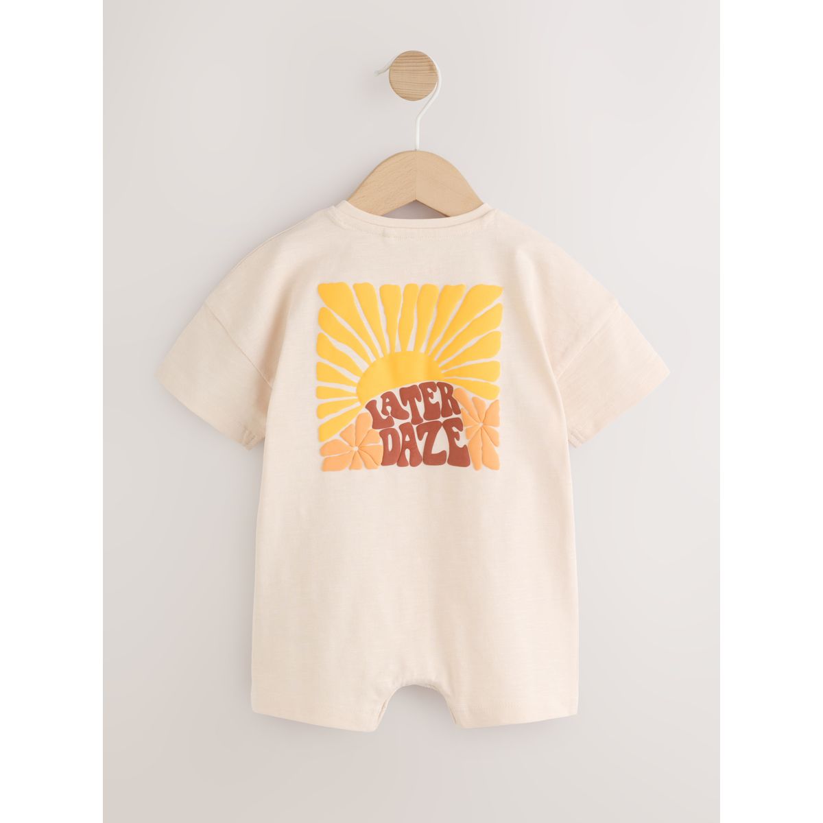 Barboteuse bébé à boutons et imprimé seminal soleil neutre, NEXT