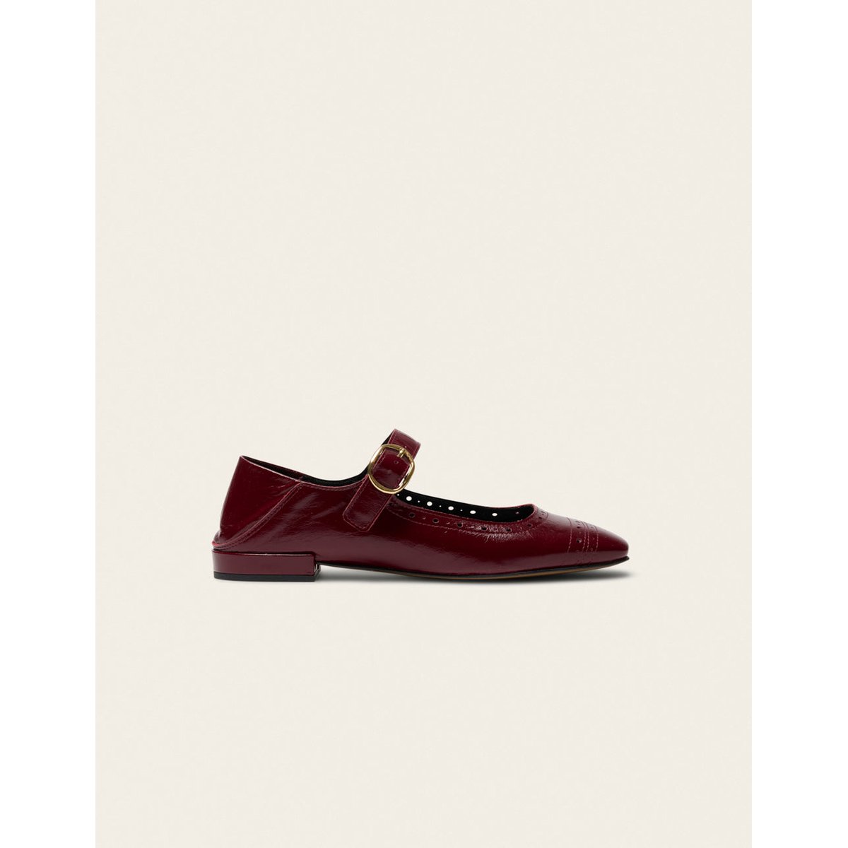 Ballerines LALI cuir plissé bordeaux, ODAJE
