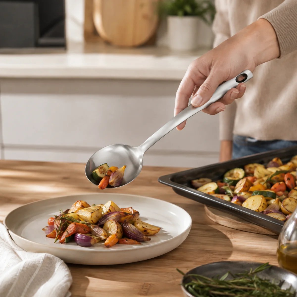 Cuillère de service 36 cm - Inoxy argenté, LAGUIOLE CUISSON