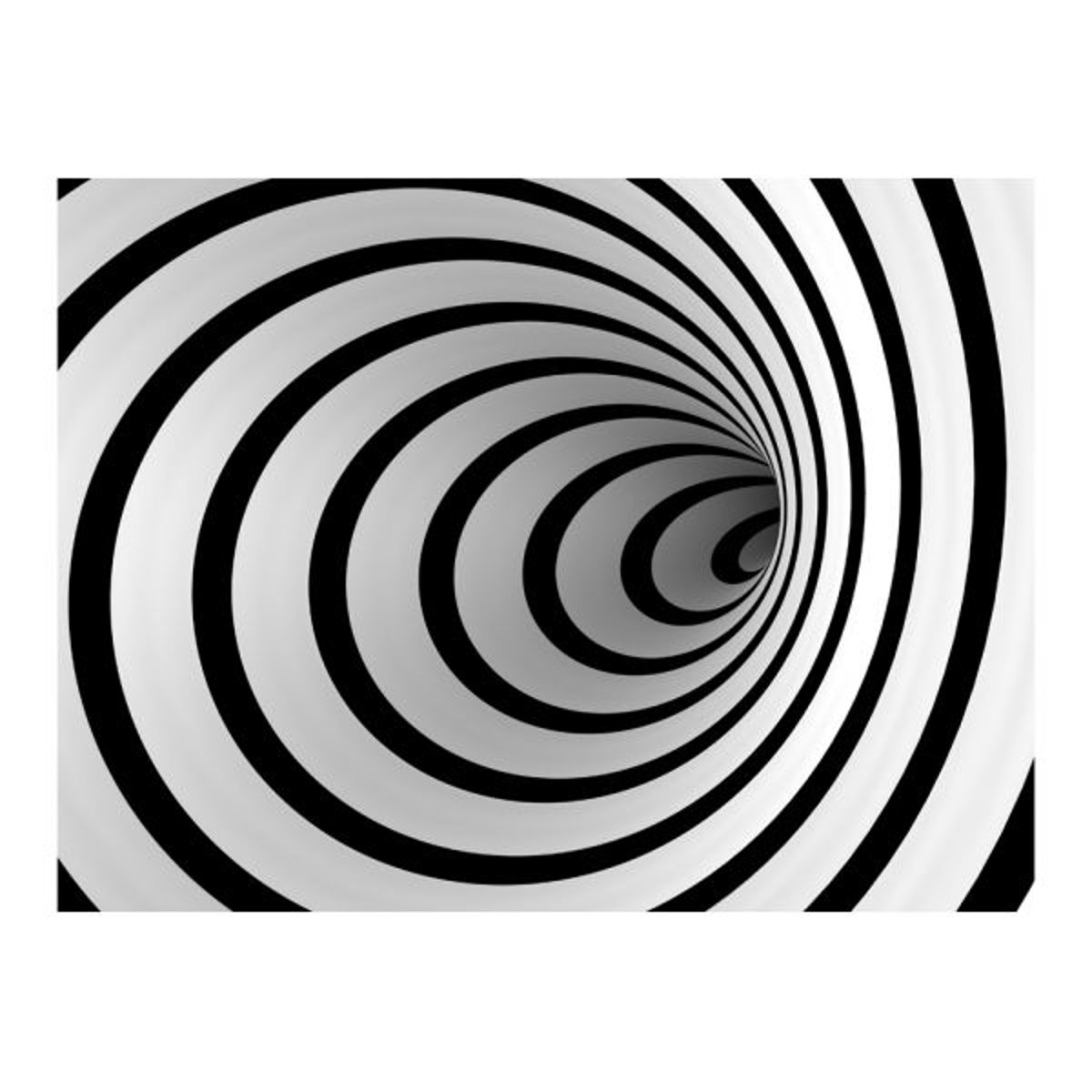 Papier peint intissé panoramique 3D et Perspective Tunnel 3D noir et blanc noir, EDEN