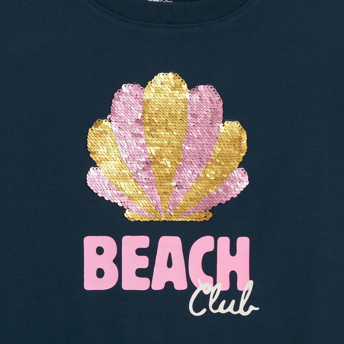 T-shirt sans manches, avec sequins bleu marine, LA REDOUTE COLLECTIONS