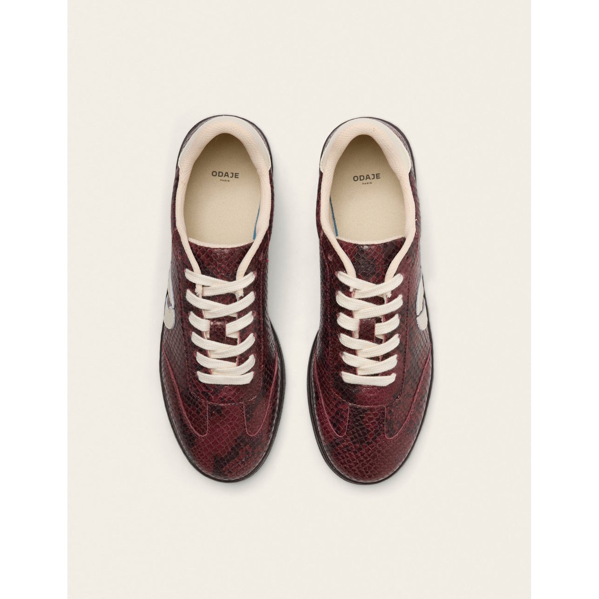 Baskets LUCIA python bordeaux, ODAJE